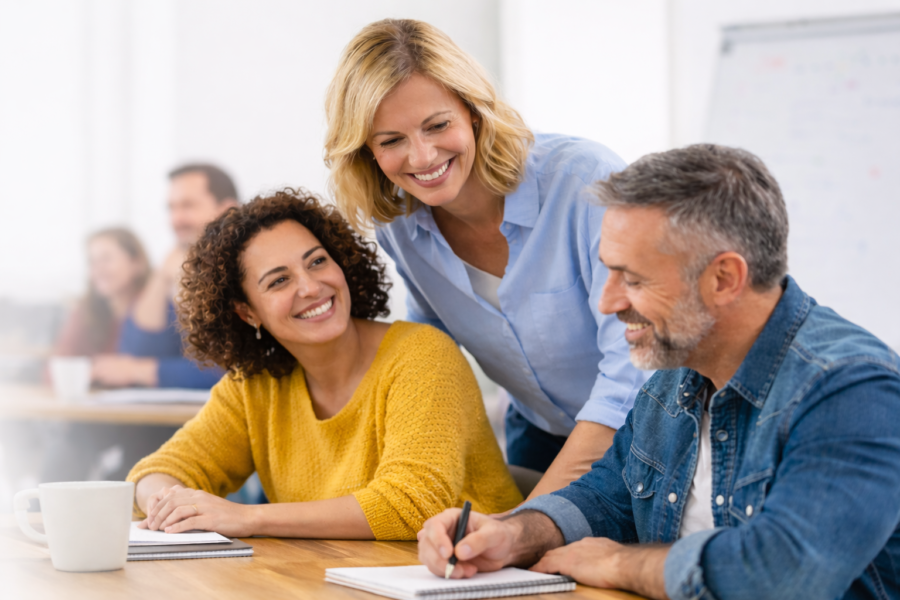 Formation d’adultes en reconversion professionnelle avec accompagnement pédagogique.